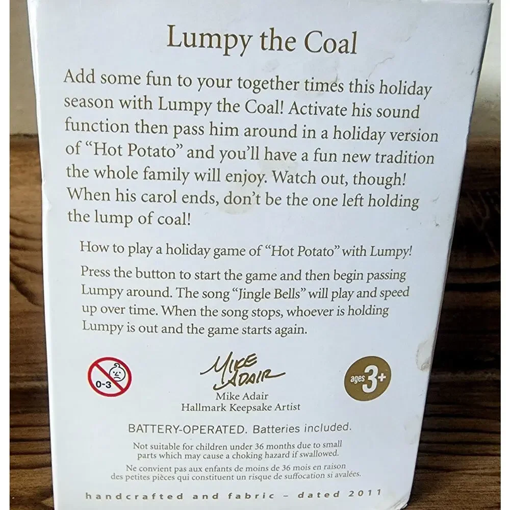 Hallmark Keepsake “Lumpy The Coal” Christmas Tree Ornament Interactive NOS 2011